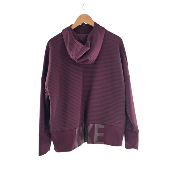 Nike Boxy Quilted Full-Zip Hoodie Medium Maroon - Picture 11 of 13